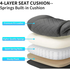 Executive Office Chair, Pu Leather High Back Ergonomic Office Desk Chairs with Wheels, 90-120° Rocking Managerial Chair Home