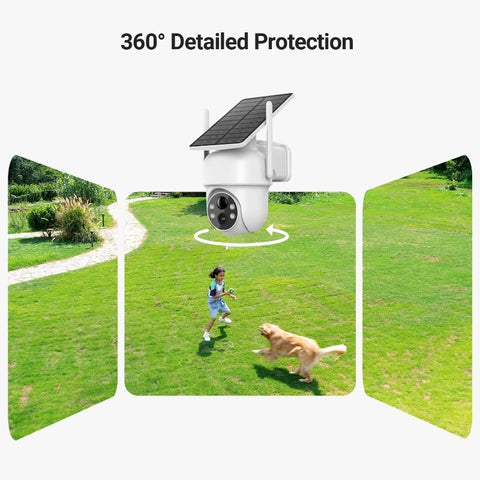 Security Cameras Wireless Outdoor Home System, 4 Camera Kit, No Subscription Fees, Solar Powered, Local Storage