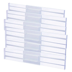Drawer Dividers Organizers 8 Pack, Adjustable Kitchen Drawer Storage, Clear Plastic Drawers Separators for Clothing