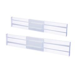 Drawer Dividers Organizers 8 Pack, Adjustable Kitchen Drawer Storage, Clear Plastic Drawers Separators for Clothing