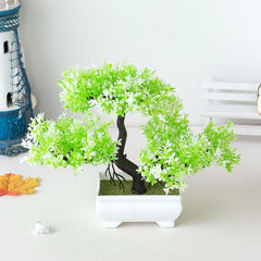 Plastic Bonsai Plant – Small Potted Tree for Home &amp; Table Décor