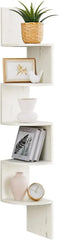 5-Tier Wall Mounted Corner Shelf – Floating Bookshelf &amp; Plant Display Rack