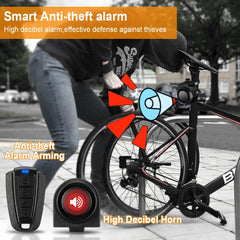 WSDCAM 110dB Loud Anti Theft Vibration Sensor Alarm USB Charging Remote Control 110 dB Bike Motorcycle Alarm Security Protection