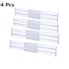 Drawer Dividers Organizers 8 Pack, Adjustable Kitchen Drawer Storage, Clear Plastic Drawers Separators for Clothing