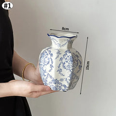 Chinese Style Ceramic Vase Home Desktop Desktop Accessories Living Room Flower Arrangement Elegant Tabletop Ceramic Vase