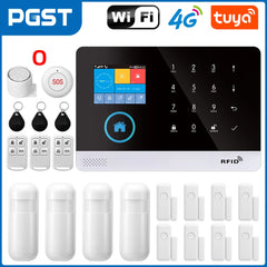 4G WiFi Alarm System for Home Security Compatible with Alexa, Tuya App Control No Monthly Fees