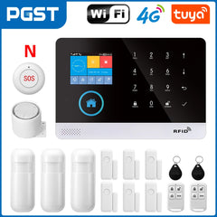 4G WiFi Alarm System for Home Security Compatible with Alexa, Tuya App Control No Monthly Fees