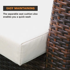 4 Piece Patio Furniture Sets, All-Weather Wicker Conversation Sets,Outdoor Rattan Sectional Sofa Chair Cushions and CoffeeTable