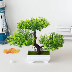 Plastic Bonsai Plant – Small Potted Tree for Home &amp; Table Décor