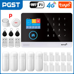 4G WiFi Alarm System for Home Security Compatible with Alexa, Tuya App Control No Monthly Fees