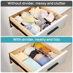 Drawer Dividers Organizers 8 Pack, Adjustable Kitchen Drawer Storage, Clear Plastic Drawers Separators for Clothing