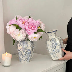 Chinese Style Ceramic Vase Home Desktop Desktop Accessories Living Room Flower Arrangement Elegant Tabletop Ceramic Vase