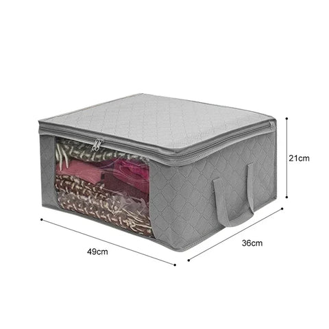 Large Capacity Clothing Storage Box Folding Non Woven Fabric Quilts Clothes Organizer Case With Zipper Organiseurs De Rangement
