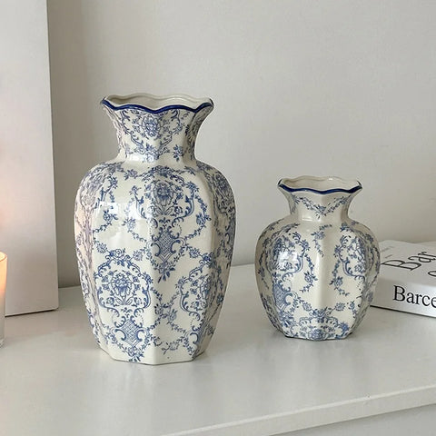 Chinese Style Ceramic Vase Home Desktop Desktop Accessories Living Room Flower Arrangement Elegant Tabletop Ceramic Vase