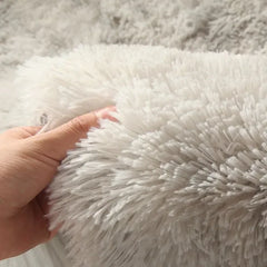 Super Soft Plush Round Rug – Fluffy White Carpet for Home &amp; Bedroom Decor