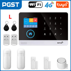 4G WiFi Alarm System for Home Security Compatible with Alexa, Tuya App Control No Monthly Fees