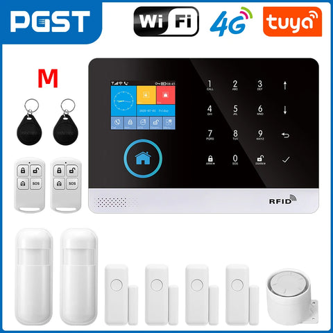 4G WiFi Alarm System for Home Security Compatible with Alexa, Tuya App Control No Monthly Fees
