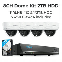 Reolink 8CH 4K Security Camera System 8MP IP Cameras Kit with Zoom 16-Channel 24/7 Reliable Video Recording 8-Channel PoE NVR