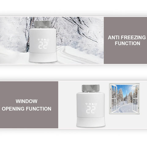 Smart Thermostatic Radiator Valve Weekly Programmable Digital Radiator Valve for Zigbee Temperature Adjustment Supports Voice