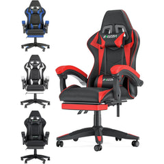 Ergonomic Gaming Chair with Footrest – Adjustable Computer Chair with Lumbar &amp; Headrest Support