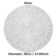 PVC Hibiscus Flowers Placemat Dining Table Hollow Pad Coaster Pads Table Bowl Mats Decora Table Set Hot Stand Coasters