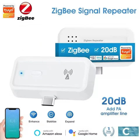 Tuya Smart Home Zigbee Repeater Signal Type C Amplifier Extender Automation Devices Work with ZigBee Gateway Hub Smart Life APP