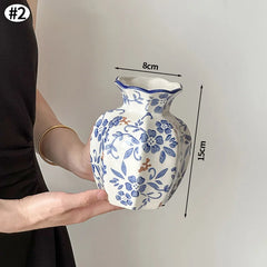 Chinese Style Ceramic Vase Home Desktop Desktop Accessories Living Room Flower Arrangement Elegant Tabletop Ceramic Vase