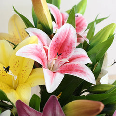 3D Printed Artificial Lily Branch – Realistic White Faux Flowers for Decoration