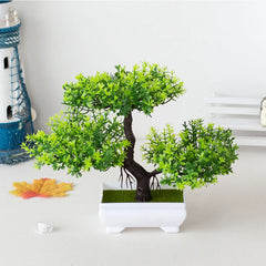 Plastic Bonsai Plant – Small Potted Tree for Home &amp; Table Décor