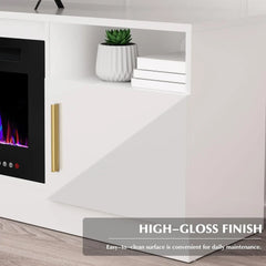 Fireplace TV Stand with 36” Electric Fireplace – Fits TVs up to 80”