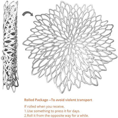 PVC Hibiscus Flowers Placemat Dining Table Hollow Pad Coaster Pads Table Bowl Mats Decora Table Set Hot Stand Coasters