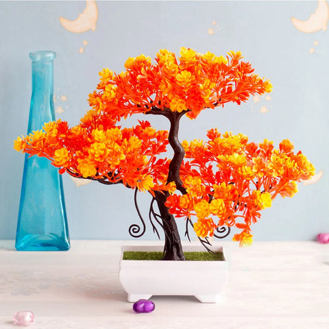 Plastic Bonsai Plant – Small Potted Tree for Home &amp; Table Décor