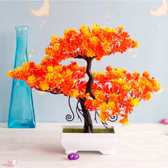 Plastic Bonsai Plant – Small Potted Tree for Home &amp; Table Décor