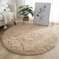 Super Soft Plush Round Rug – Fluffy White Carpet for Home &amp; Bedroom Decor
