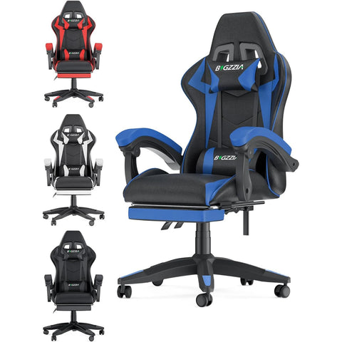 Ergonomic Gaming Chair with Footrest – Adjustable Computer Chair with Lumbar &amp; Headrest Support